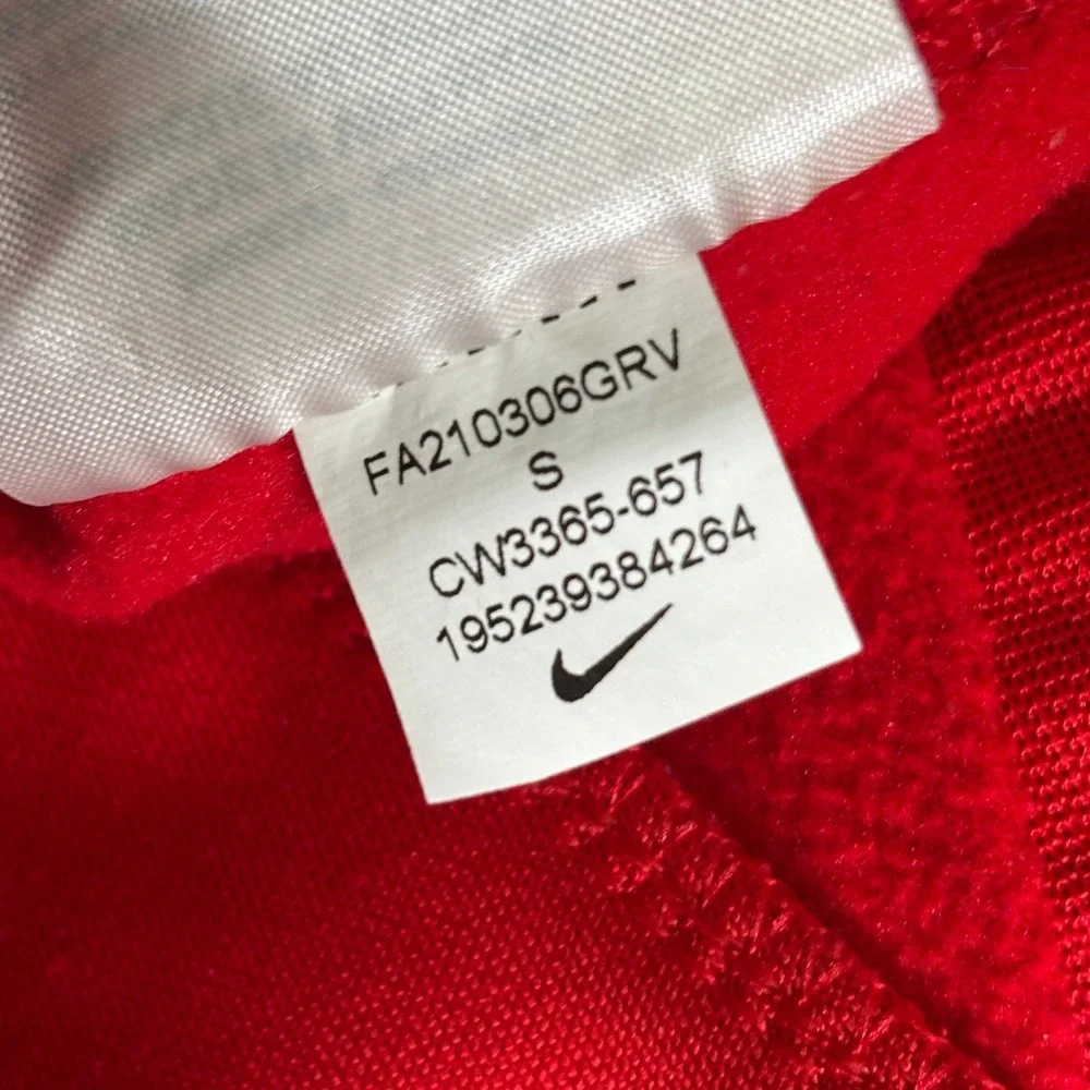 Nike Dri Fit Football Hoodie Red Athletic‎ Pullover Long Sleeve Size S CW3365